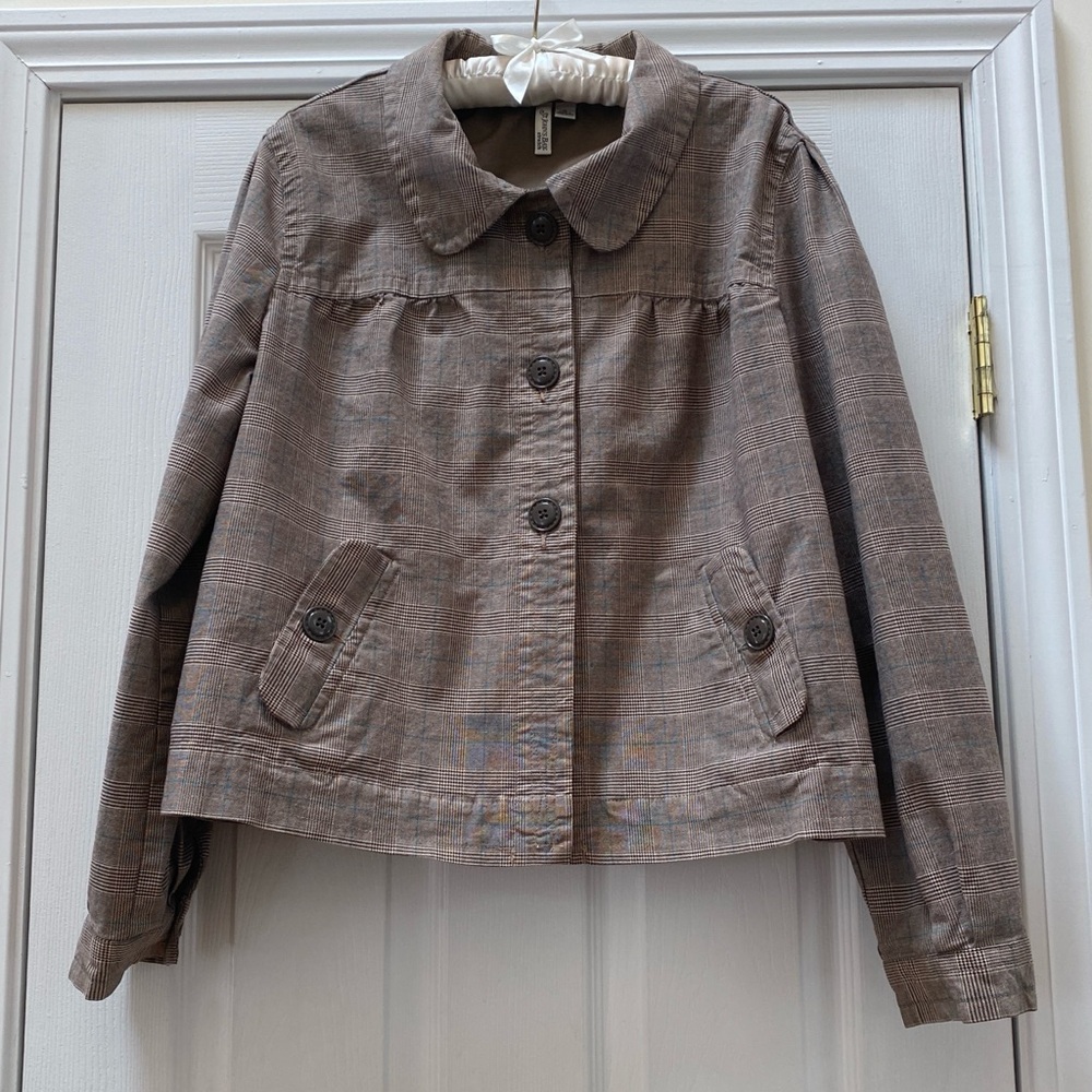 Brown Plaid Stretch 3-Button Blazer / Jacket, St. John’s Bay, Size Women’s XL